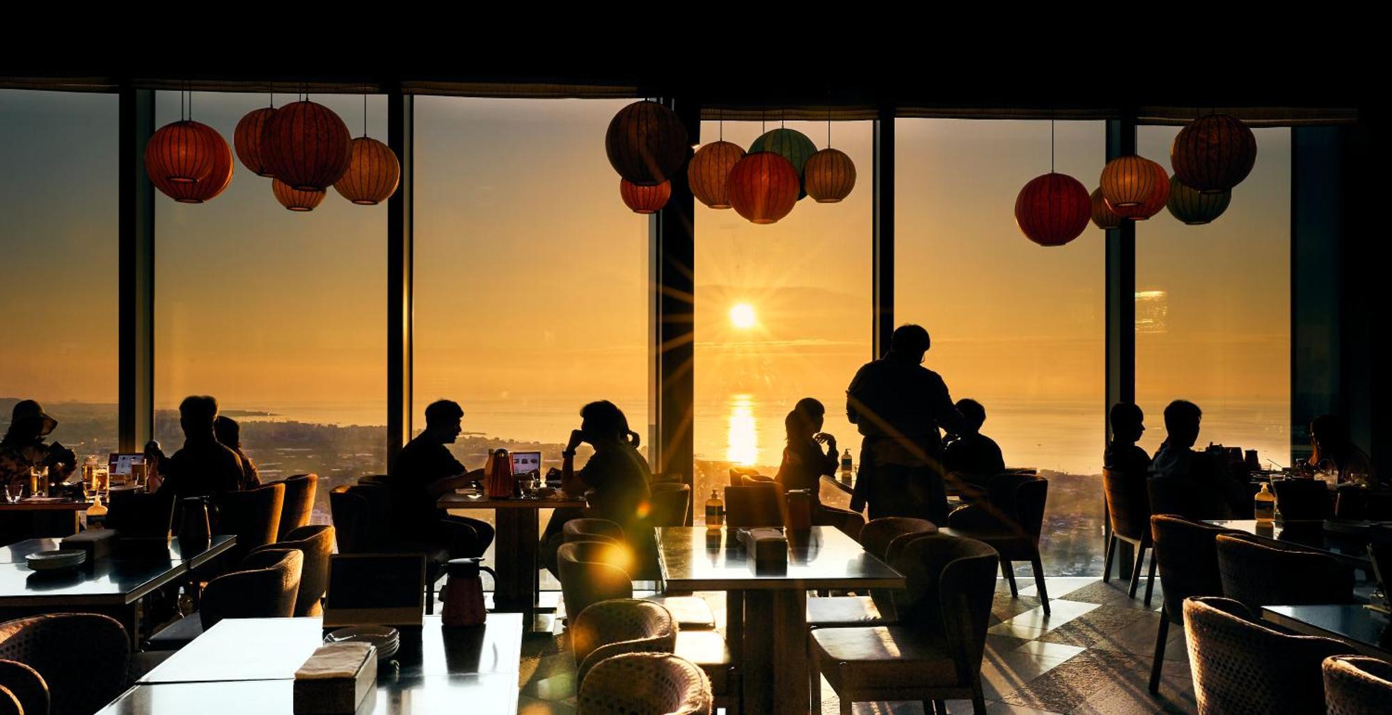 Hotel Grand Hyatt Jeju Exterior foto Sunset at the restaurant